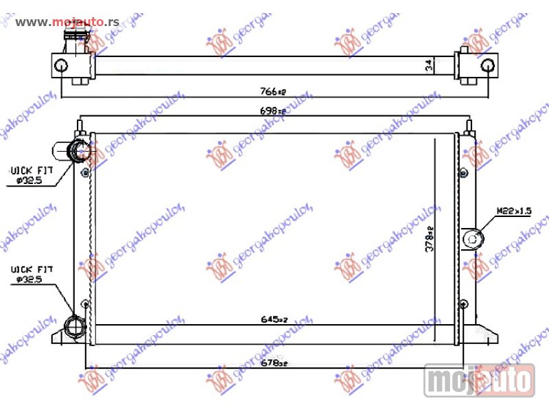 Glavna slika -  HLADNJAK MOTORA 1.8/2.0i/1.9TDi (63.5x36.6) 00- Seat alhabra 95-10 -dostupno - MojAuto