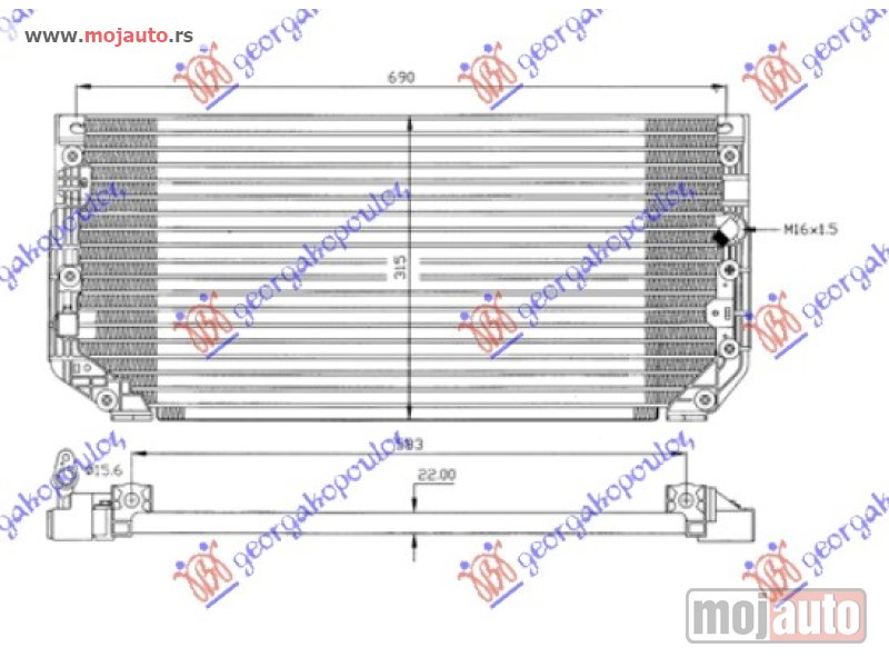 Glavna slika -  HLADNJAK KLIME (680x320) JAPAN Toyota corolla (e 11) h/b-l/b 97-99 -dostupno - MojAuto