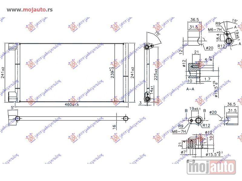 Glavna slika -  HLADNJAK KLIME 1.1i8V (414x24x18) Fiat seicento 01-06 -dostupno - MojAuto