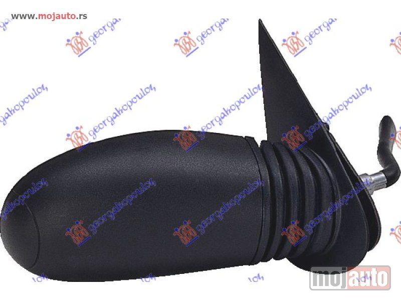 Glavna slika -  RETROVIZOR MEHANICKI SA RUCICOM (KONVEKSNO STAKLO) Desno Fiat seicento 01-06 -dostupno - MojAuto