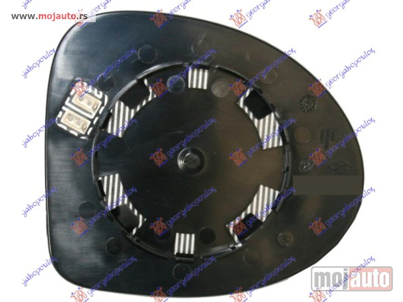 Glavna slika -  STAKLO RETROVIZORA SA GREJACEM (ASFERICNO) Levo Renault twingo 07-12 -dostupno - MojAuto