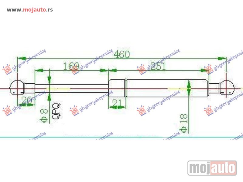 Glavna slika -  AMORTIZER GEPEK STAKLA (460L-100N) Renault megane scenic 99-03 -nedostupno - MojAuto