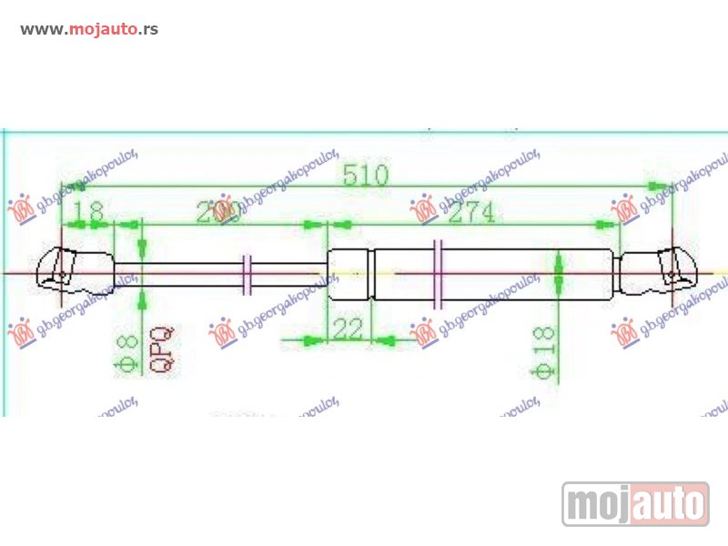 Glavna slika -  AMORTIZER GEPEK VRATA KARAVAN (508L-550N) Opel astra f 95-98 -dostupno - MojAuto