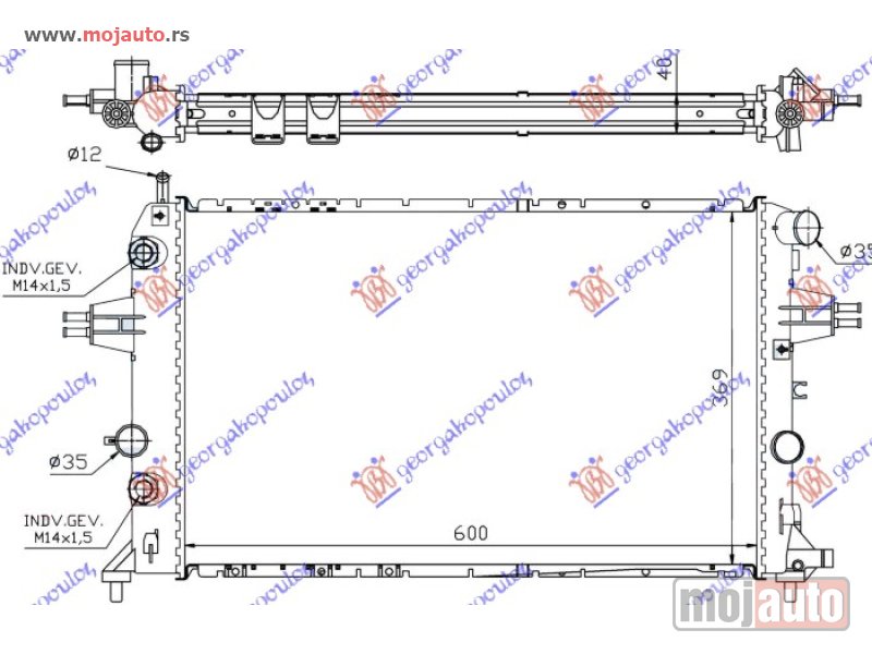 Glavna slika -  HLADNJAK MOTORA 2.0/2.2 TD DIZEL (AUTO) (600x370) Opel astra g 98-04 -dostupno - MojAuto