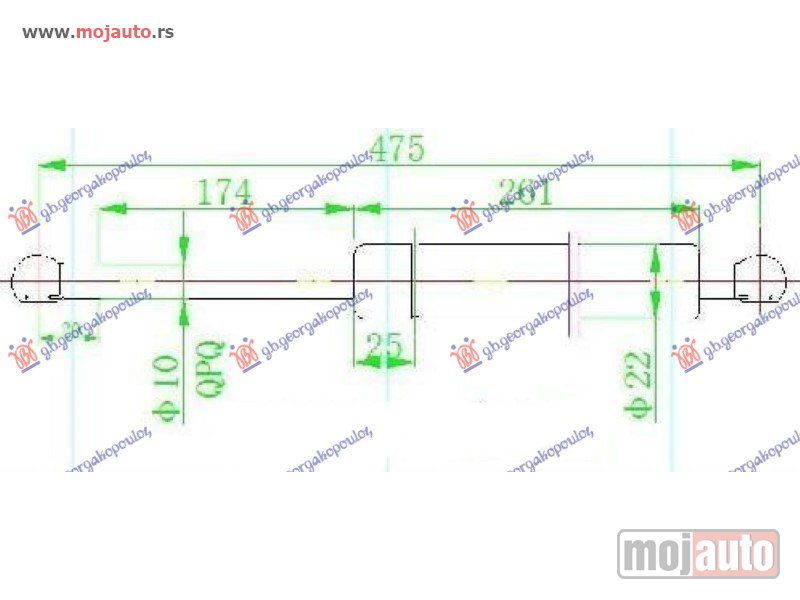 Glavna slika -  AMORTIZER GEPEK VRATA (473L-420N) Daewoo lanos l/b 97-08 -dostupno - MojAuto
