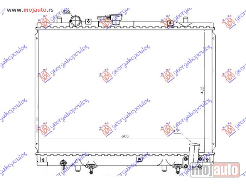 Glavna slika -  HLADNJAK MOTORA 2.5 DIZEL (AUTO) (425x600) Mitsubishi p/u l200 99-01 -dostupno - MojAuto