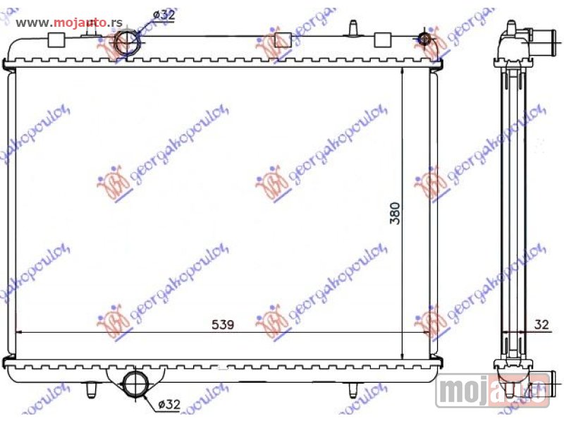 Glavna slika -  HLADNJAK MOTORA 1.6 HDi (38x56.2x3.2) (LEMLJEN SPOJ) Citroen berlingo 02-08 -dostupno - MojAuto