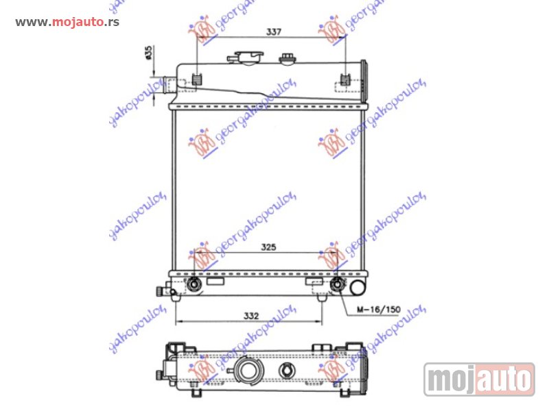 Glavna slika -  HLADNJAK MOTORA 1.8/2.0/2.2/2.3 (MAN/AUTO) (-AC) (36x43) Mercedes c class (w202) 93-99 -dostupno - MojAuto