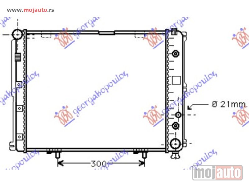Glavna slika -  HLADNJAK MOTORA 2.0/2.3 BENZIN (?AN/?UTO) (+/-AC) (49x49) Mercedes e class (w124) 93-95 -dostupno - MojAuto