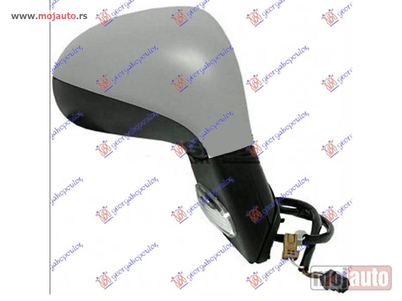 Glavna slika -  RETROVIZOR ELEKTRICNI SA GREJACEM PM (ELEKTRO-SKLOPIV) (MIGAVAC) (KONVEKSNO STAKLO) Desno Peugeot 308 08-13 -dostupno - MojAuto