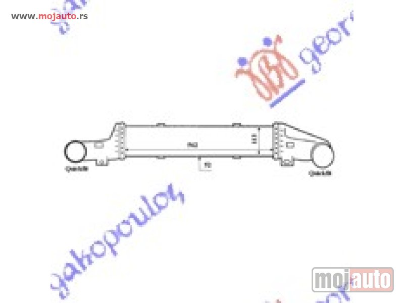 Glavna slika -  HLADNJAK INTERKULERA 2.0-2.2-2.7 Cdi (56x113x50) Mercedes e class (w210) 96-99 -dostupno - MojAuto