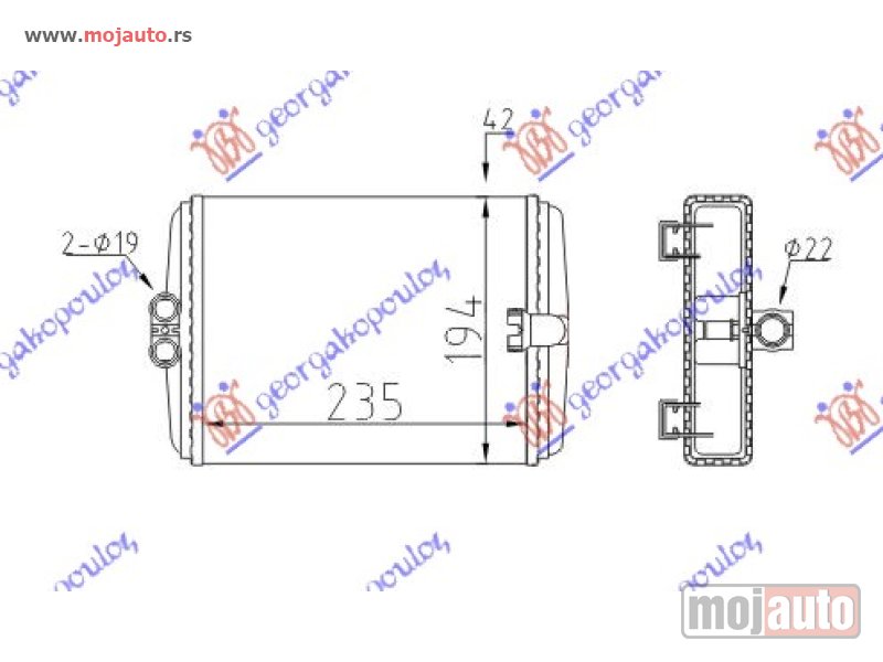 Glavna slika -  GREJAC KABINE (233x193) Mercedes s class (w220) 98-05 -dostupno - MojAuto
