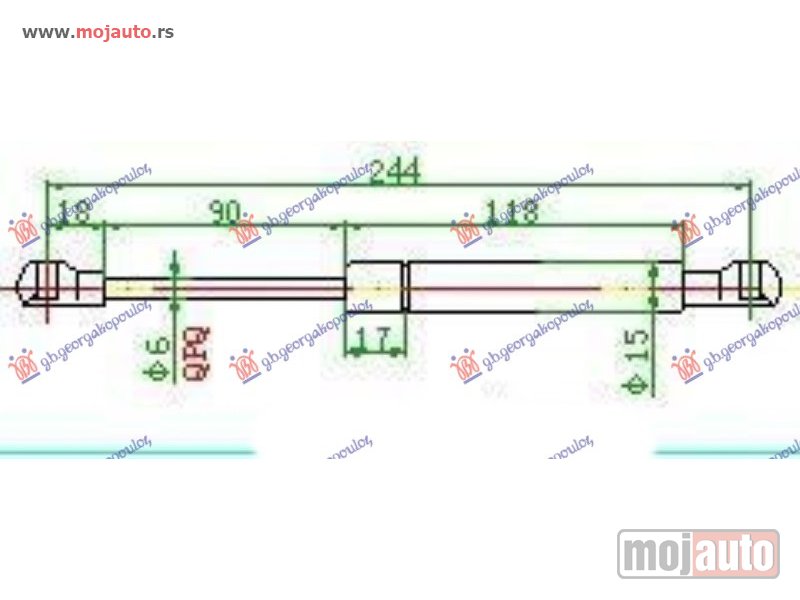 Glavna slika -  AMORTIZER HAUBE -05 (244L-400N) Volvo s60 00-10 -dostupno - MojAuto