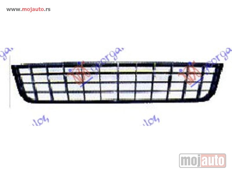 Glavna slika -  CENTRALNA RESETKA CRNA (SA HROM OKVIROM) Fiat linea 07-13 -dostupno - MojAuto