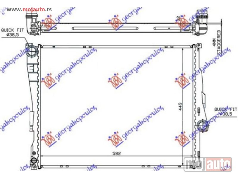 Glavna slika -  HLADNJAK MOTORA BENZIN/DIZEL (MAN/AUTO) (580x450x32) (MEHANICKI SPOJ) Bmw series 3 (e46) compact 01-05 -dostupno - MojAuto