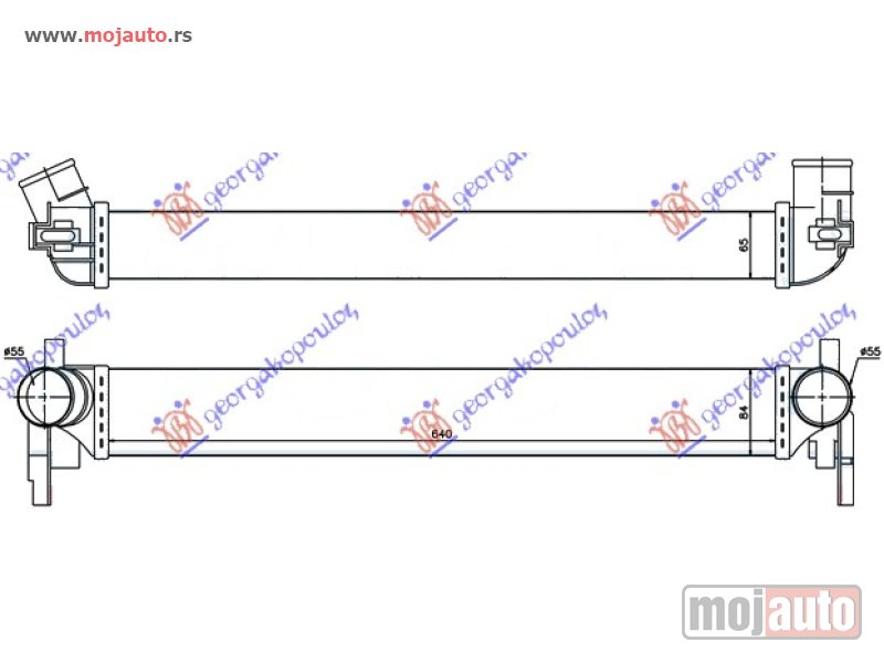 Glavna slika -  HLADNJAK INTERKULERA 1.2-1.4-1.6-1.9 TDi DIZEL (640x82x64) Vw polo 09-14 -dostupno - MojAuto