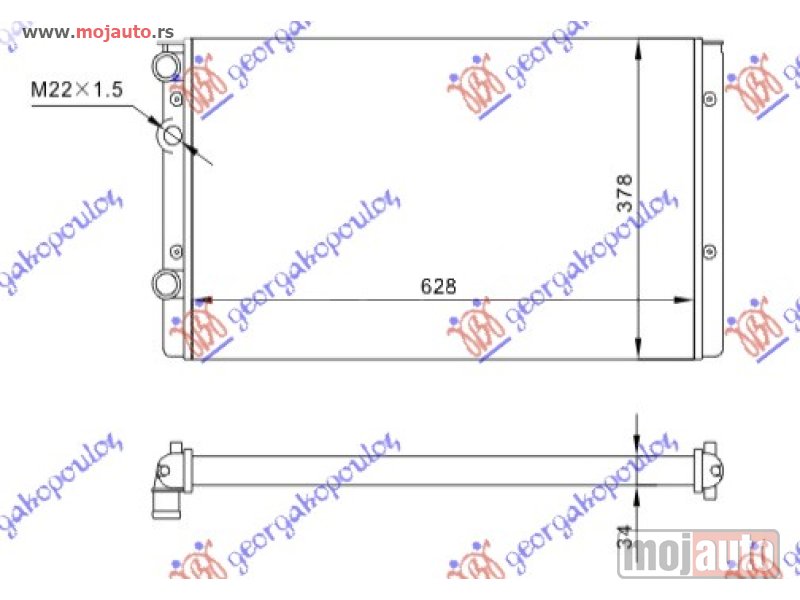 Glavna slika -  HLADNJAK MOTORA ZA SVE MODELE (MAN) (+AC) (63x38) Seat arosa 97-00 -dostupno - MojAuto