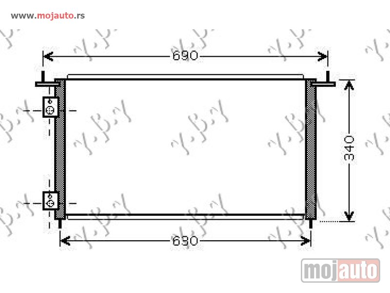Glavna slika -  HLADNJAK KLIME BENZIN (615x330x16) (R TIP) Honda civic h/b-l/b 04-05 -dostupno - MojAuto