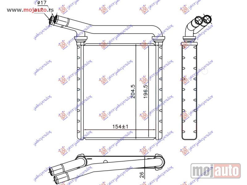 Glavna slika -  GREJAC KABINE (154x197x26) Toyota rav 4 05-10 -dostupno - MojAuto