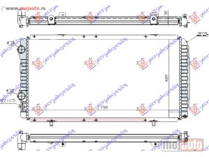 NOVI: delovi  HLADNJAK MOTORA BENZIN-DIZEL (790x410x32) (LEMLJEN SPOJ) Peugeot boxer 02-06 -dostupno