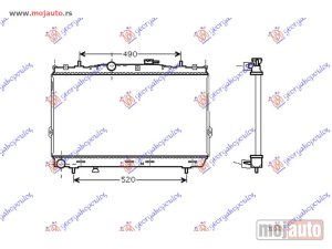 NOVI: delovi  HLADNJAK MOTORA 1.6/2.0i16V (37.5x67x1.9) Hyundai elantra 04-07 -dostupno