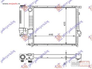 NOVI: delovi  HLADNJAK MOTORA ZA SVE MODELE BENZIN (MAN) (+AC) (440x440x32) (LEMLJEN SPOJ) Bmw series 3 (e36) sdn 90-98 -dostupno