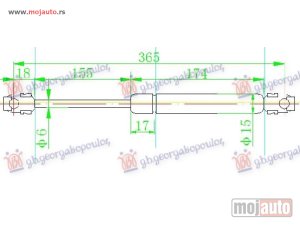 NOVI: delovi  AMORTIZER HAUBE (365L-320N) Bmw series 3 (e36) sdn 90-98 -dostupno