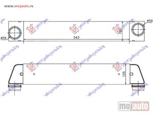 NOVI: delovi  HLADNJAK INTERKULERA 2.0-2.5-3.0 (520D-525D-530D) DIZEL (543x100x105) Bmw series 5 (e60/61) 03-10 -dostupno