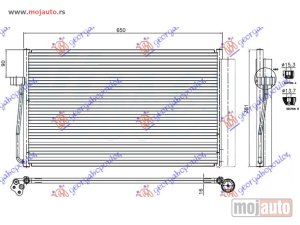 NOVI: delovi  HLADNJAK KLIME DIZEL (608x382x16) Bmw series 5 (e60/61) 03-10 -dostupno