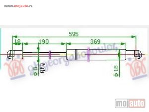 NOVI: delovi  AMORTIZER GEPEK VRATA (595L-420N) Bmw series 3 (e36) compact 94-98 -dostupno