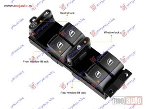 NOVI: delovi  PREKIDAC U PREDNJIM VRATIMA (4 TASTERA) (CRVENO SVETLO) (10 PIN) Levo Vw passat 97-00 -dostupno