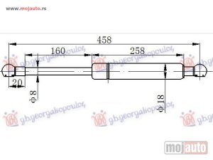 NOVI: delovi  AMORTIZER HAUBE (460L-300N) Citroen xsara 97-00 -dostupno