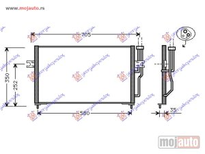 NOVI: delovi  HLADNJAK KLIME BENZIN/DIZEL (MAN) (610x350x16) Volvo s40 95-00 -dostupno