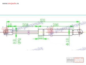 NOVI: delovi  AMORTIZER GEPEK VRATA (SPORTBACK) (530L-410N) Audi a3 03-08 -dostupno