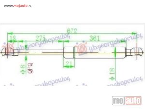 NOVI: delovi  AMORTIZER GEPEK VRATA (672L-390N) Citroen xsara picasso 99-07 -dostupno