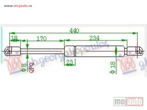 NOVI: delovi  AMORTIZER GEPEK VRATA (440L-480N) Renault megane l/b 96-98 -dostupno