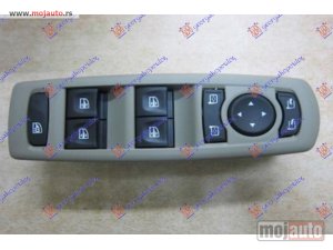 NOVI: delovi  PREKIDAC U PREDNJIM VRATIMA (4 TASTERA) (KREM OKVIR) (ELEK-SKLOPIV RETROVIZOR) (2 KONEKTORA) (13+6 PIN) Levo Renault megane h/b - s.w. 08-14 -dostupno