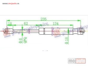 NOVI: delovi  AMORTIZER GEPEK VRATA (235L-165N) Mazda miata mx5 05-09 -dostupno
