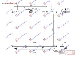 NOVI: delovi  HLADNJAK MOTORA 1.3 16v (MAN) (425x568x16) 00- Daihatsu terios 97-06 -dostupno
