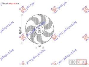 Glavna slika - VENTILATOR HLADNJAKA (MOTOR+ELISA) (BENZIN-DIZEL) (-AC) Vw polo 94-99 -dostupno - MojAuto