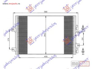 NOVI: delovi  HLADNJAK KLIME 1.5cc DIZEL (500x340) 2003- Renault kangoo 03-08 -dostupno