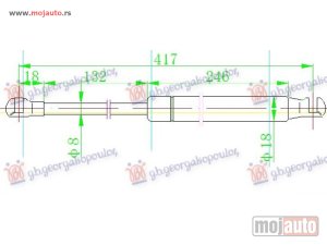 NOVI: delovi  AMORTIZER GEPEK VRATA (419L-390N) Ford ka 08-16 -dostupno