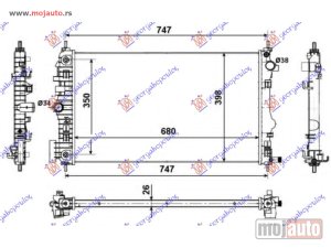 NOVI: delovi  HLADNJAK MOTORA 2.0 TURBO (AUTO) (+/-AC) (68x40) Opel insignia 08-13 -dostupno