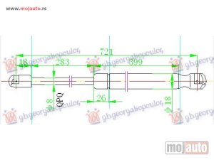 NOVI: delovi  AMORTIZER HAUBE (722L-180N) Opel insignia 08-13 -nedostupno
