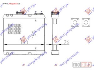 NOVI: delovi  GREJAC KABINE (150x188) (BEZ CEVI I PREKIDACA) Nissan sunny (n14) sdn-h/b 92-95 -dostupno