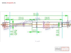 NOVI: delovi  AMORTIZER HAUBE (510L-320N) Volvo xc90 03-14 -dostupno
