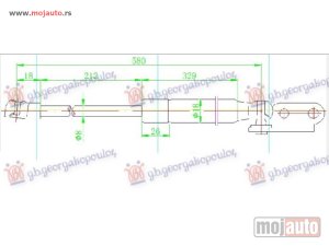 NOVI: delovi  AMORTIZER GEPEK VRATA 07- (580L-540N) Nissan x-trail 01-14 -dostupno