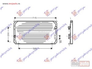 NOVI: delovi  HLADNJAK KLIME (690x340) 1993-1996 (7.2/15.5) Toyota corolla (e 10) h/b (3/5d) 92-96 -nedostupno