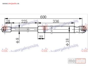 Glavna slika - AMORTIZER GEPEK VRATA (600L-670N) Peugeot bipper 08- -dostupno - MojAuto