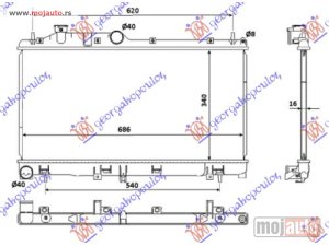 NOVI: delovi  HLADNJAK MOTORA 2.0/2.5 BENZIN (34x68.5x16) Subaru impreza 08-14 -dostupno